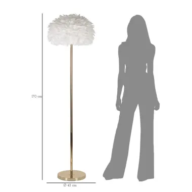 LAMPA PODŁOGOWA FEATHERS SLIM BIAŁA 43X170 cm